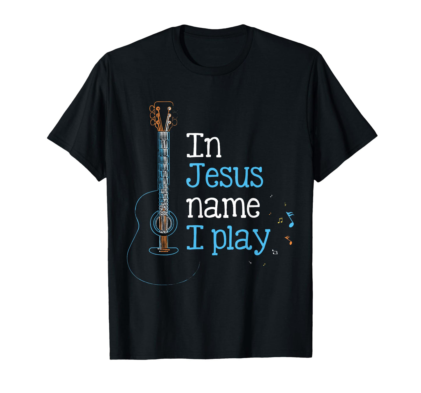 In Jesus Name i Play Guitar Christian Vintage Guitar Player T-Shirt