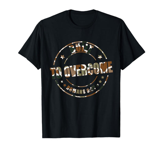 Built to Overcome Camo Scripture Gym Christian Workout Faith T-Shirt
