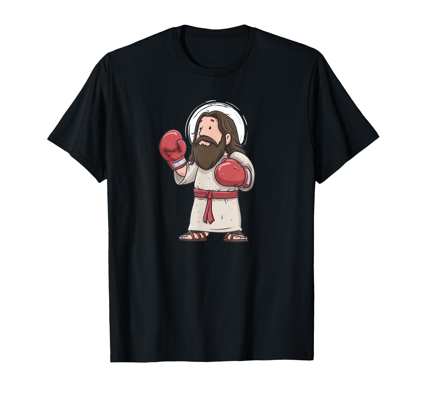 Cartoon Boxing Jesus Costume for Box Sports and Believer T-Shirt