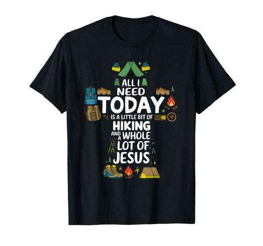 Hiking Jesus Christ Religion Christian Hiker Christianity T-Shirt