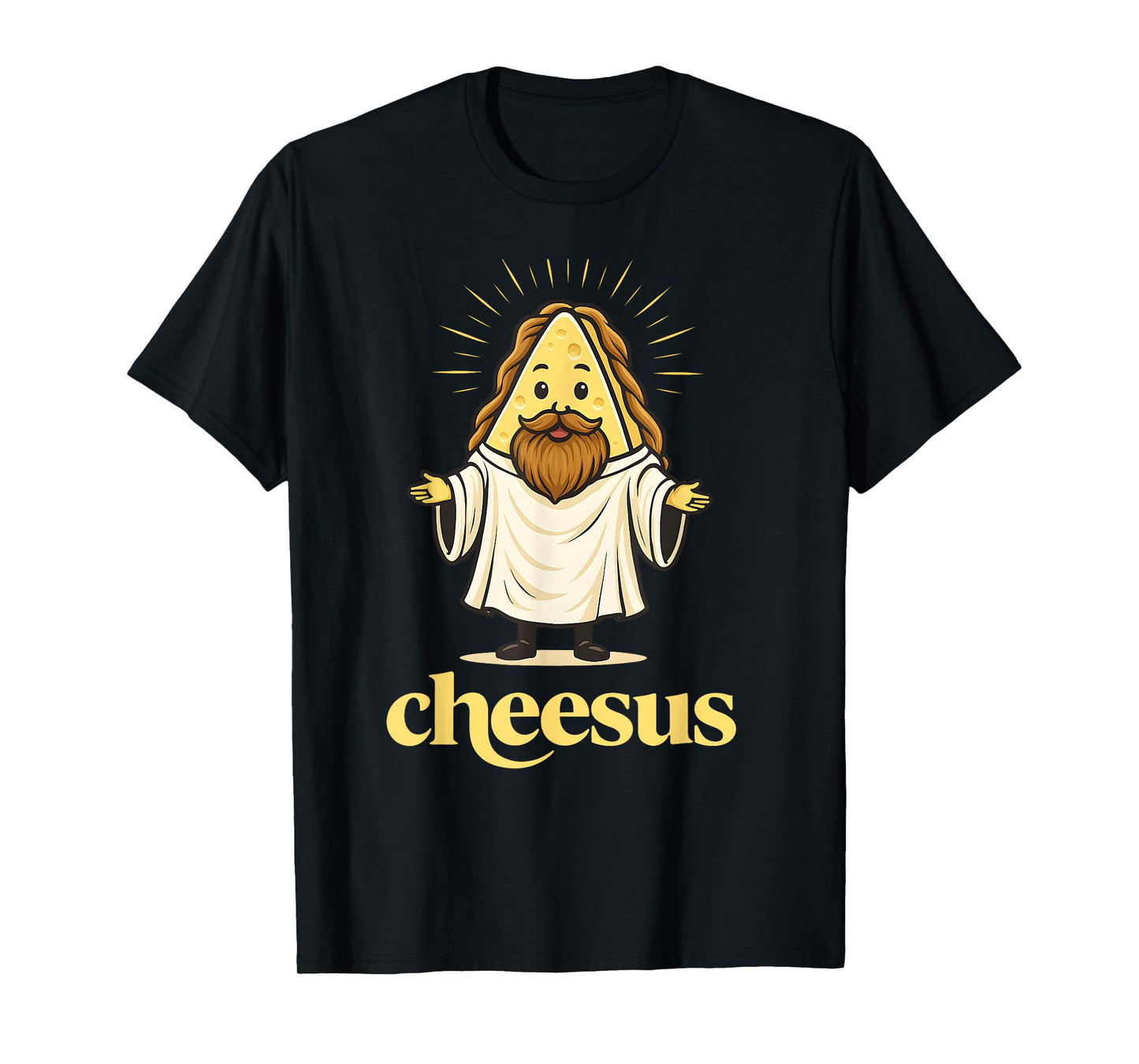 Cheesus Funny Christian Cheese Cartoon Religious Men Women T-Shirt