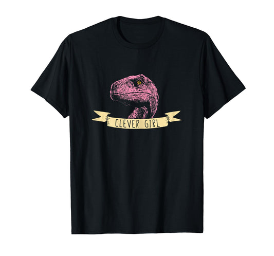 Clever Girl Pink Raptor for Adolescent Girls Dino T-Shirt