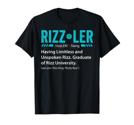 Rizzler Definition Funny Rizz God Meme Rizz King Gift T-Shirt