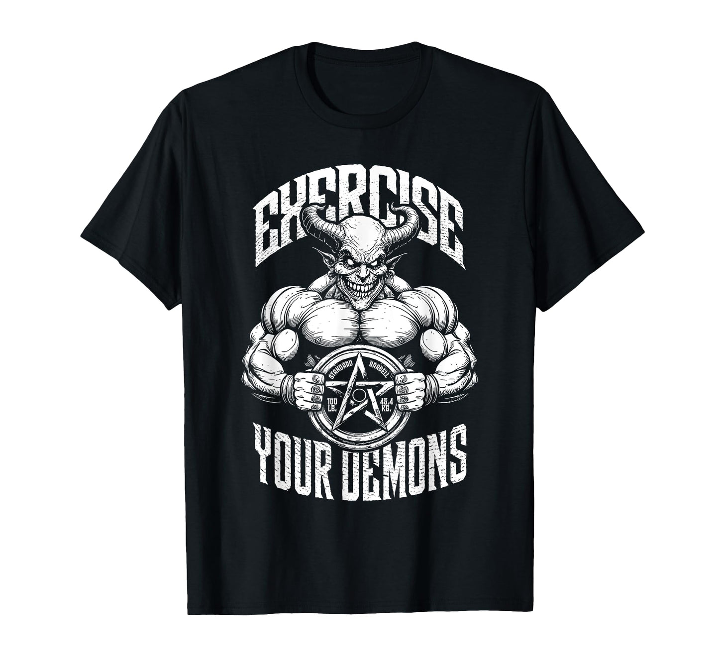 Exercise Your Demons Funny Gym Satanic Gothic Devil Workout T-Shirt