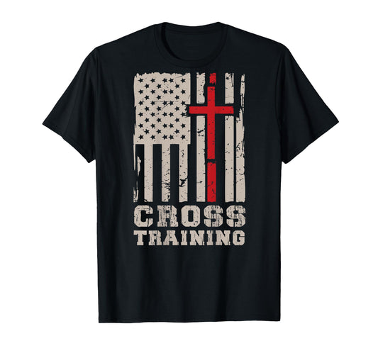 On Back Cross Training Men's Christian Faith Cross Jesus God T-Shirt
