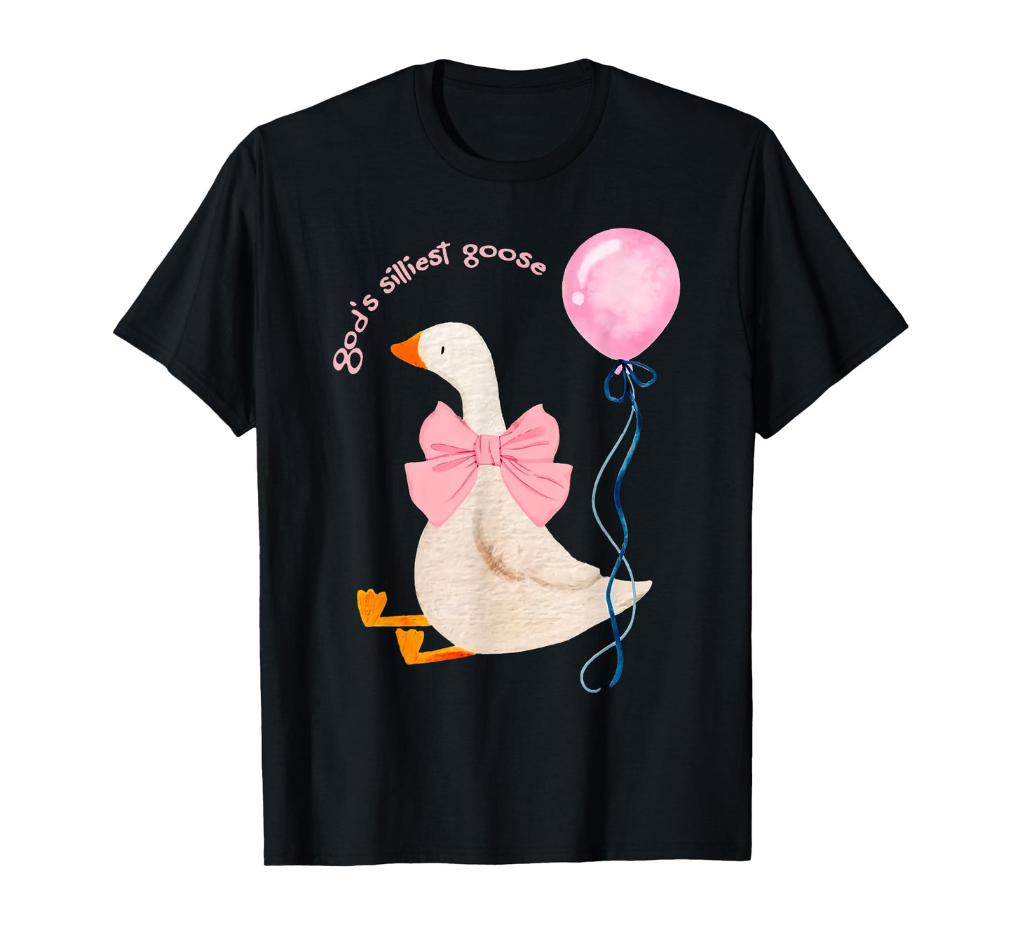 god's silliest goose on the loose retro coquette bow pink T-Shirt