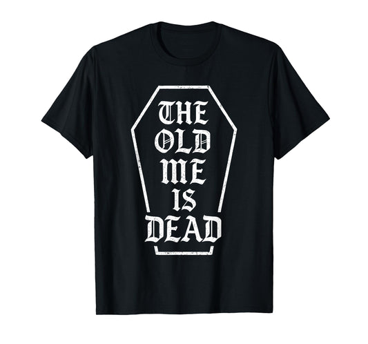 Gym Gothic Graphic Tee for Men, Coffin The Old Me Is Dead T-Shirt