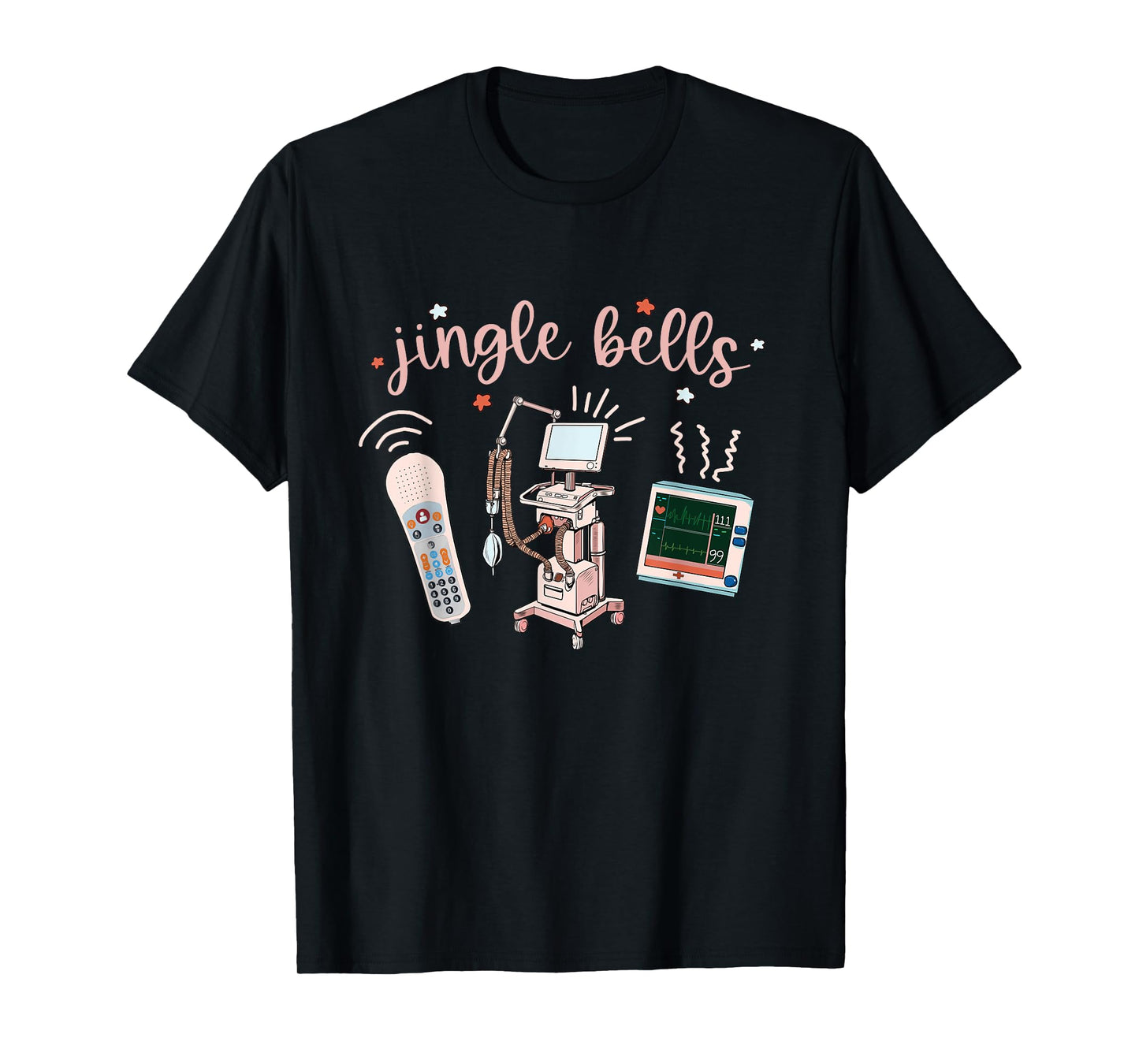 Jingle Bell Telemetry Nurse Christmas Crew Tele Tech Xmas T-Shirt