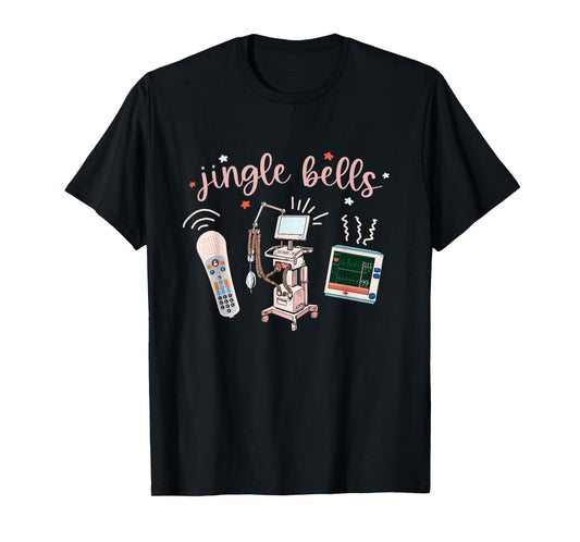 Jingle Bell Telemetry Nurse Christmas Crew Tele Tech Xmas T-Shirt