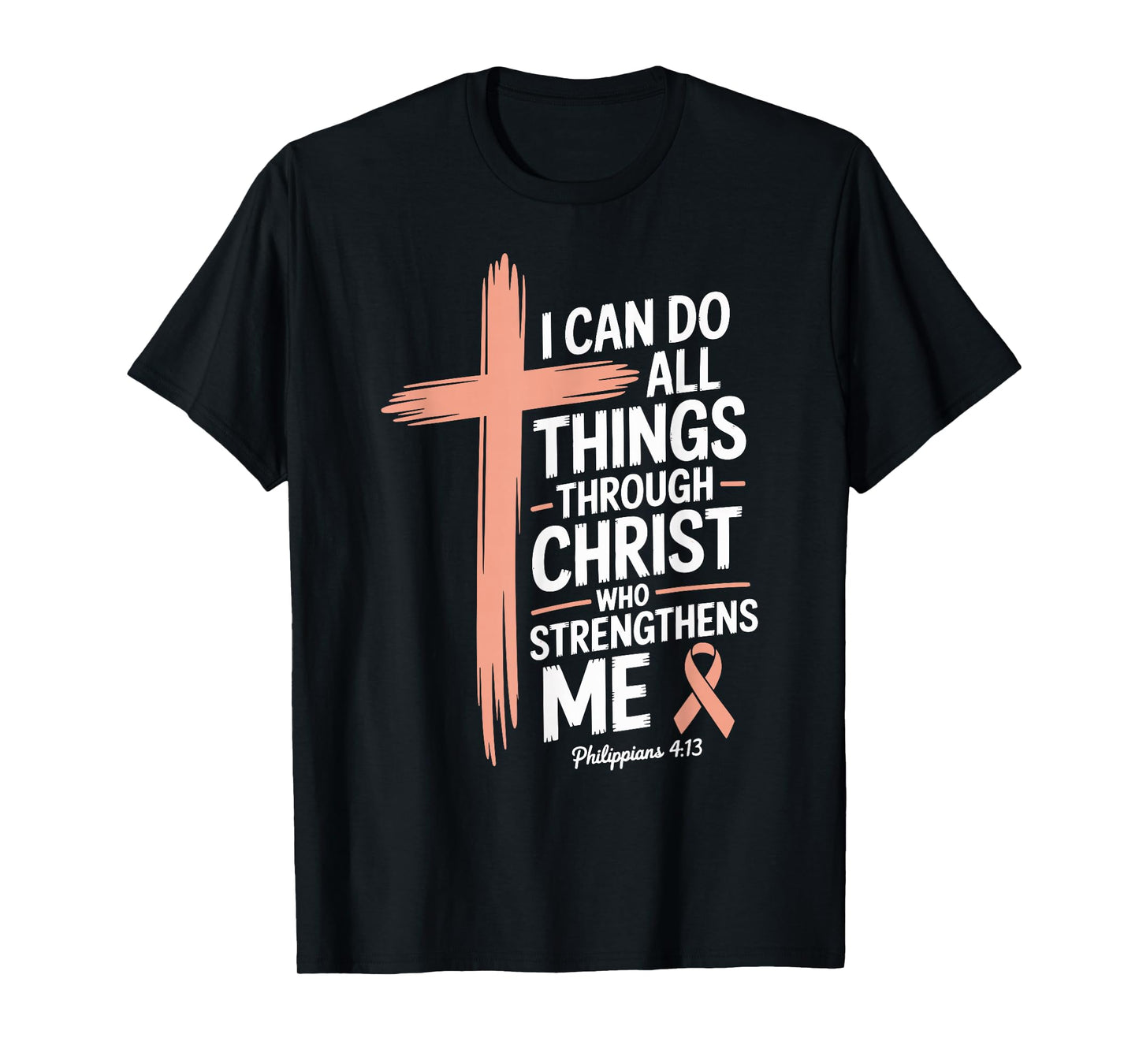 Things Through Christ Pink Ribbon Breast Cancer Christian T-Shirt