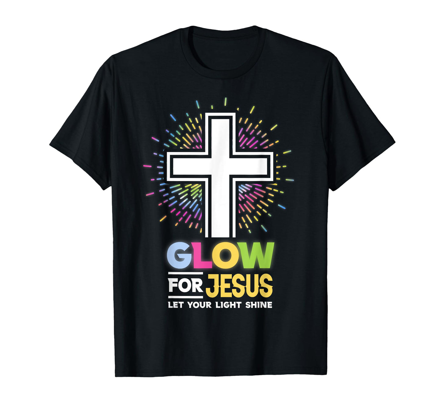 Glow for Jesus Christian Cross Tee Jesus Christ Bible Lover T-Shirt