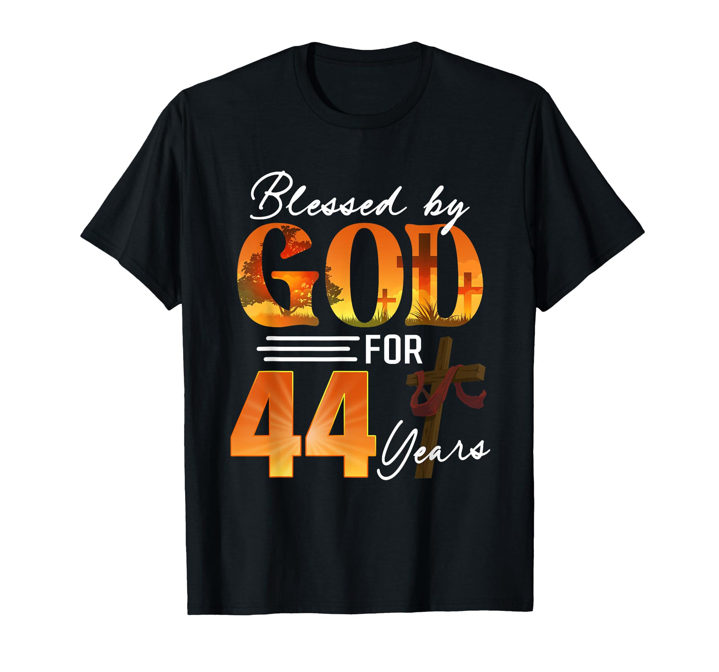 Blessed By God For 44 Years Old Gift 44th Birthday Christian T-Shirt