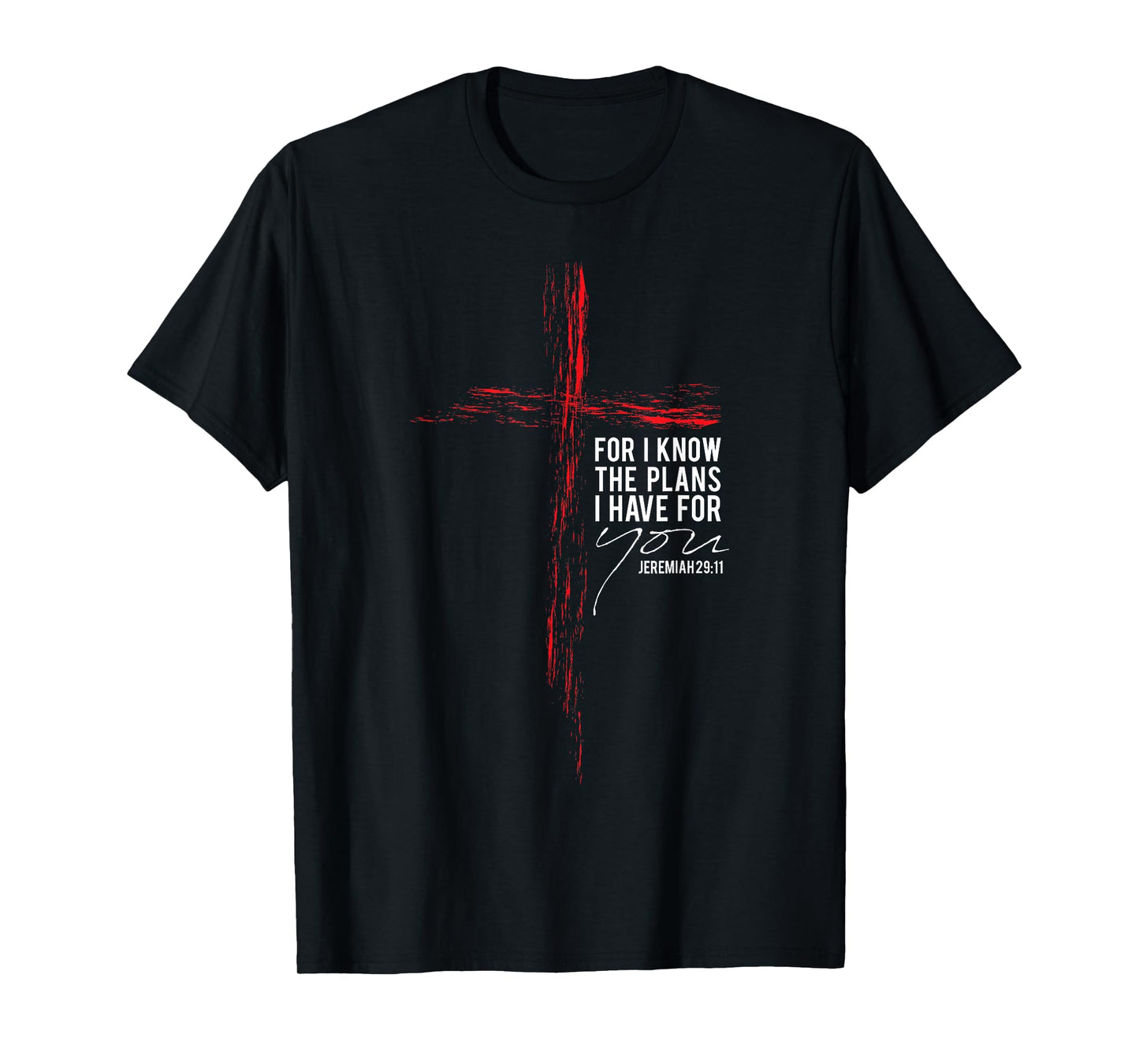 Jeremiah 29:11 Christian Religious Faith Verse Cross Graphic T-Shirt