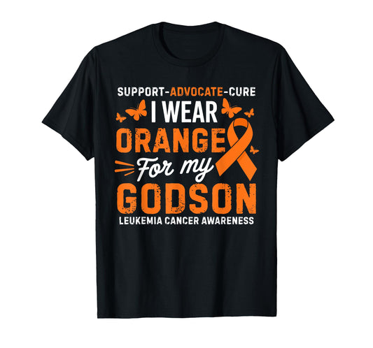 I Wear Orange for Godson Leukemia Cancer Awareness T-Shirt