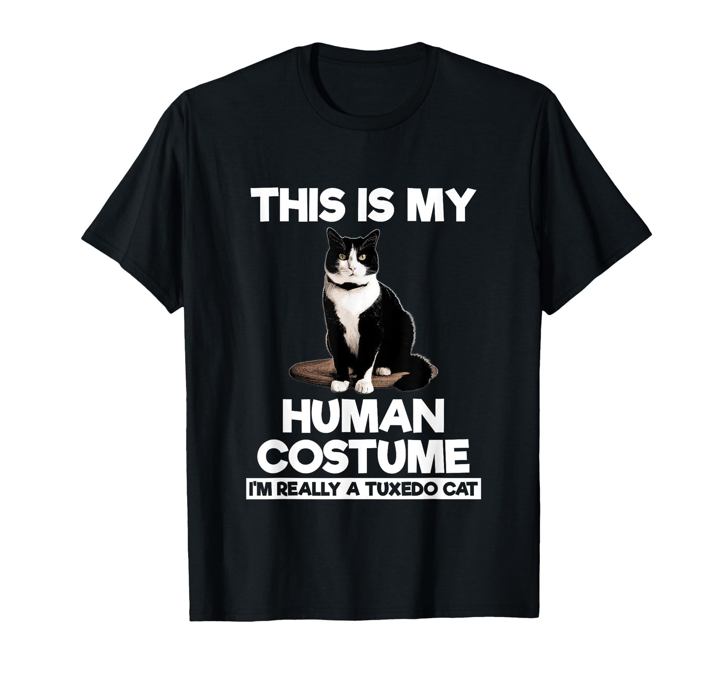 Funny Tuxedo Cat Shirt Halloween This Is My Human Costume T-Shirt