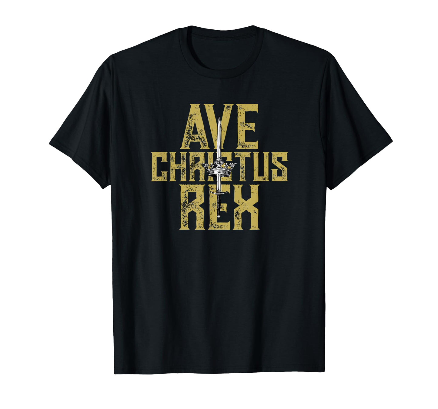 Ave Christus Rex Crown an Sword King Jesus Christ T-Shirt