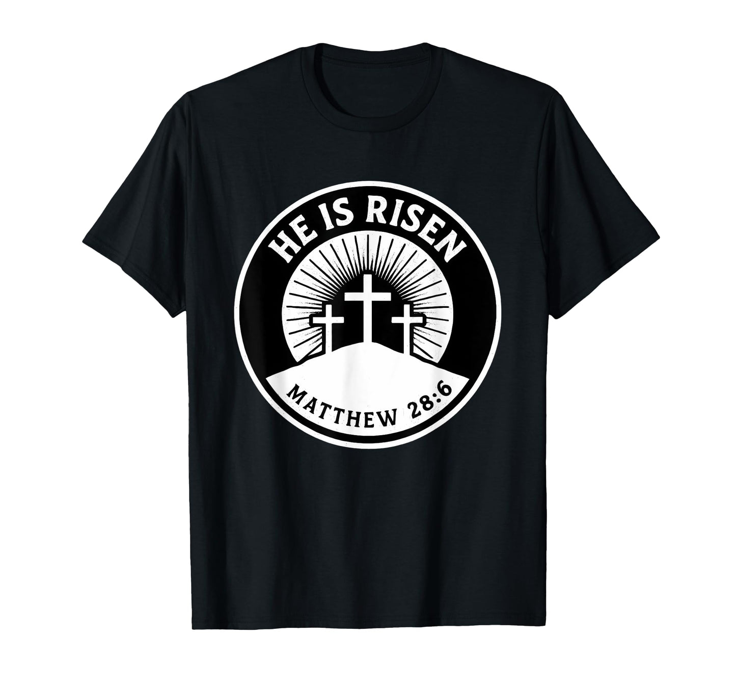 He Is Risen Matthew 28:6 Bible Verse Christian Faith T-Shirt