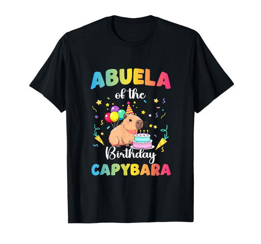 Abuela of The Birthday Girl Capybara Bday Party Family T-Shirt