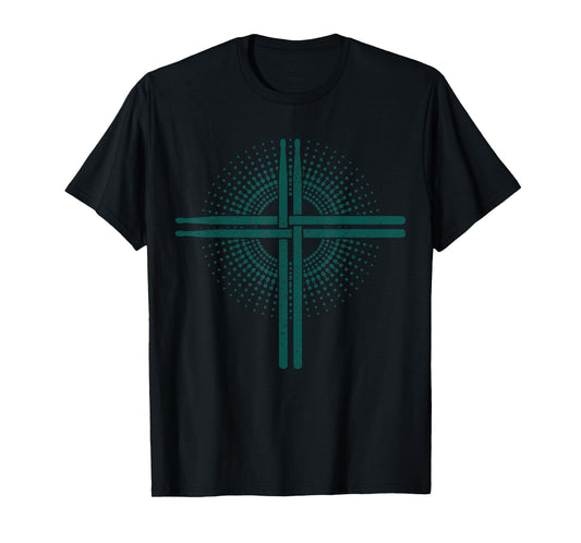 Christian Drummer Drumsticks Cross Drumming for Jesus T-Shirt