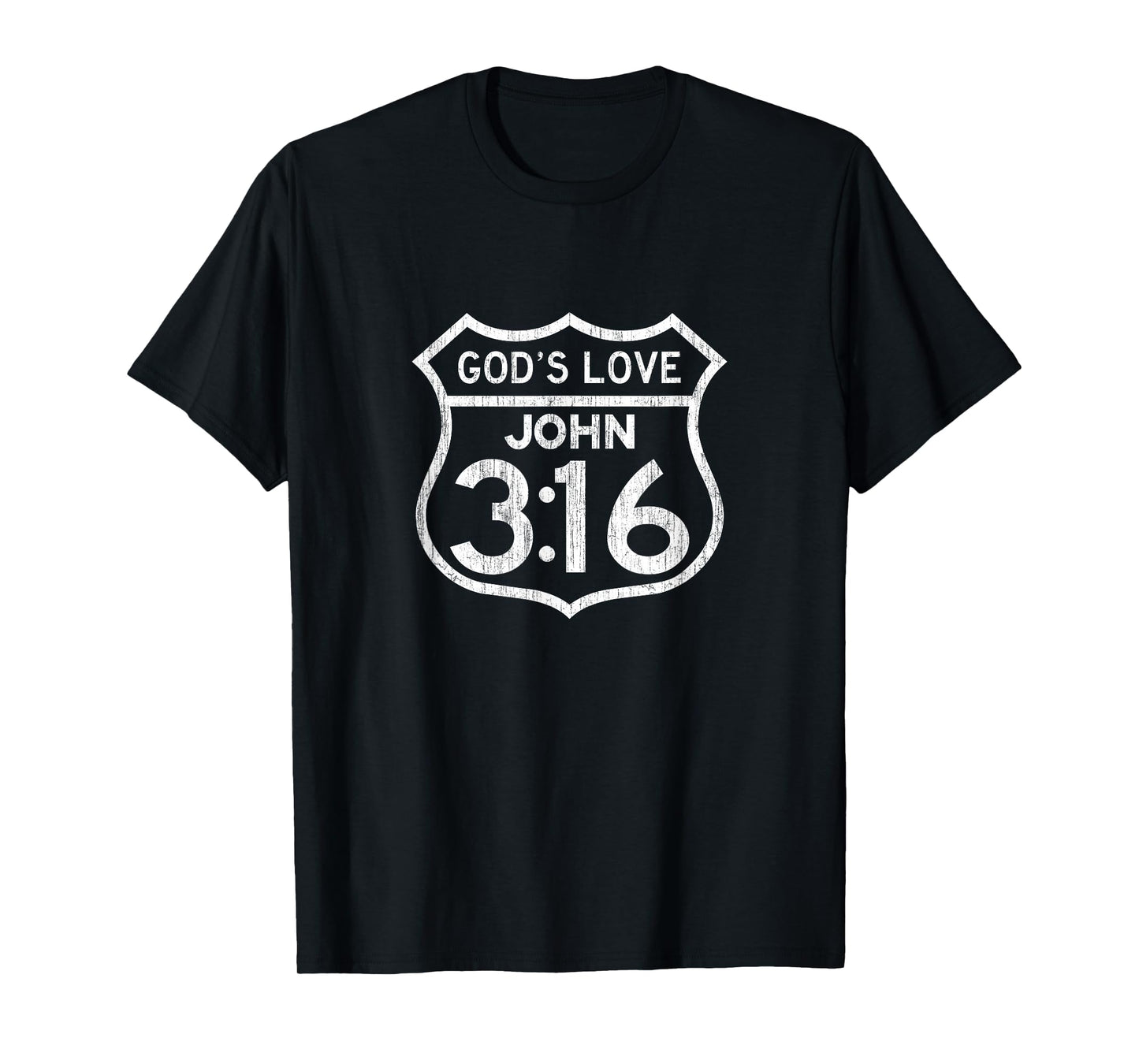 John 3:16 Vintage USA Highway Sign Bible Verse Inspired T-Shirt