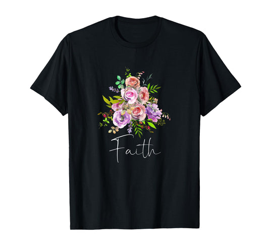 Womens FAITH Christian Inspired Art Positive Message Love God Jesus T-Shirt
