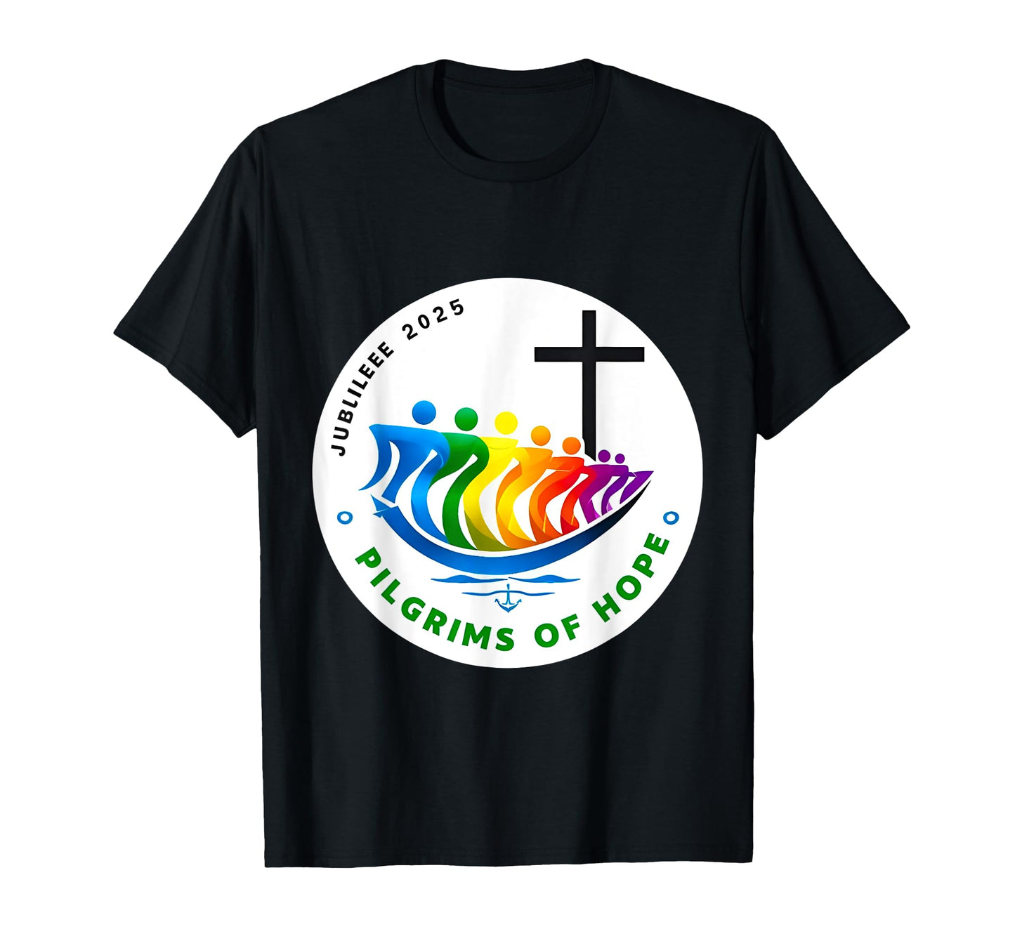Catholic Jubilee 2025 Stained Glass Pilgrims Hope T-Shirt