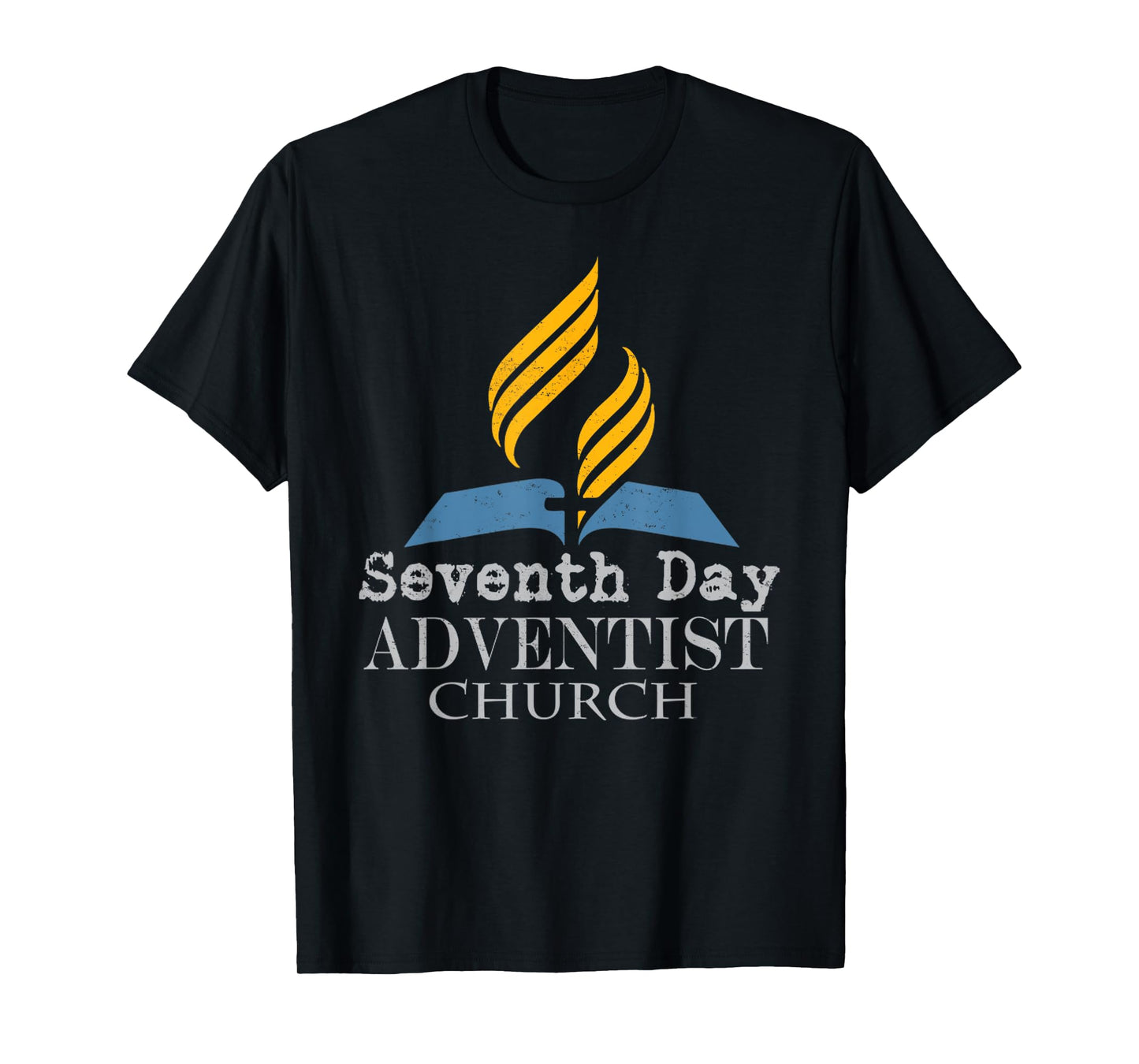 Seventh Day Adventist Church Jesus Christ Religion Vintage T-Shirt, Unisex-Adults, Black, Small, Short Sleeve, T-Shirt