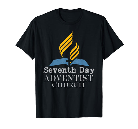 Seventh Day Adventist Church Jesus Christ Religion Vintage T-Shirt, Unisex-Adults, Black, Small, Short Sleeve, T-Shirt