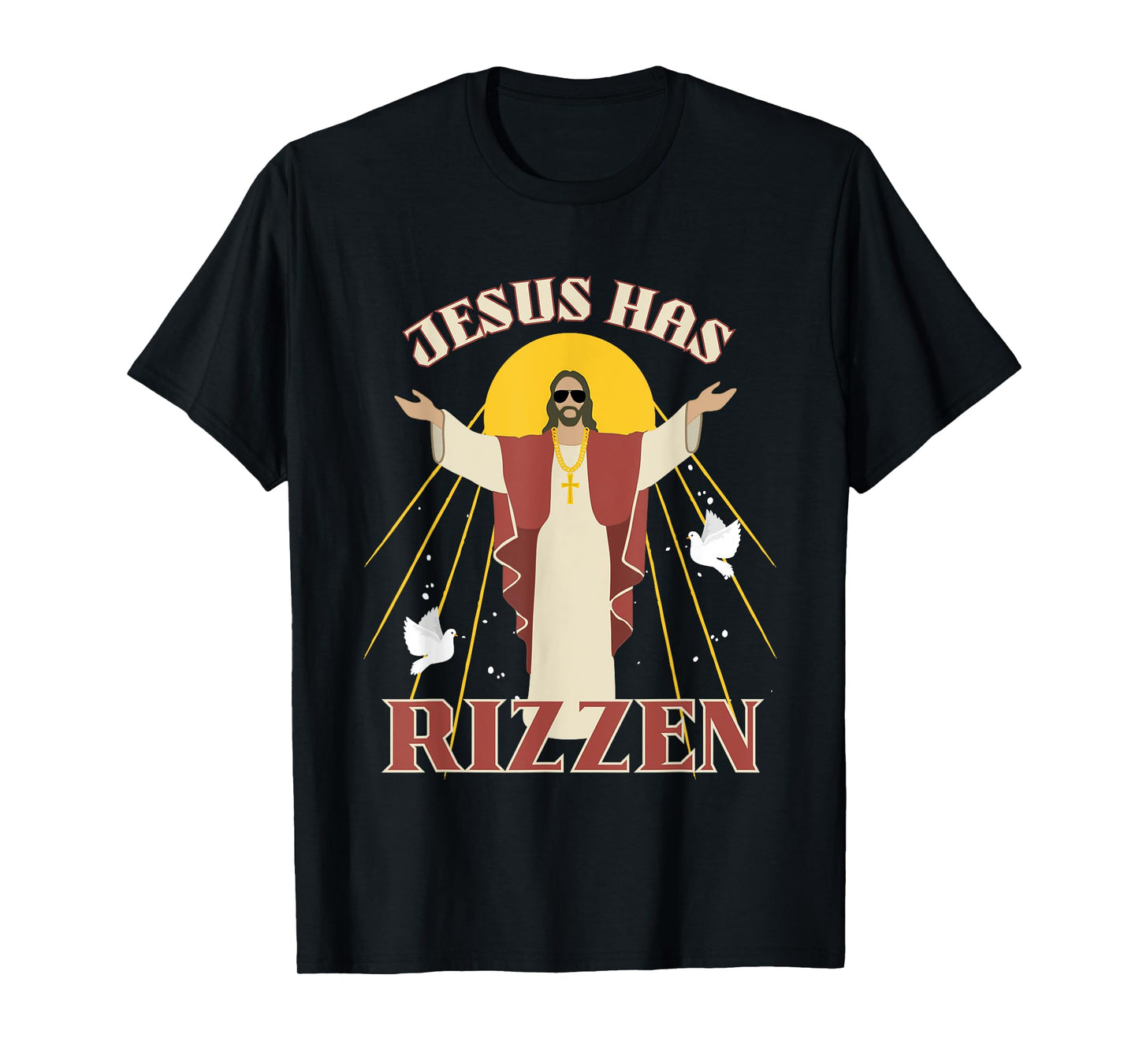 Jesus Has Rizzen Funny Christian He Has Rizzen Christ Rizz T-Shirt