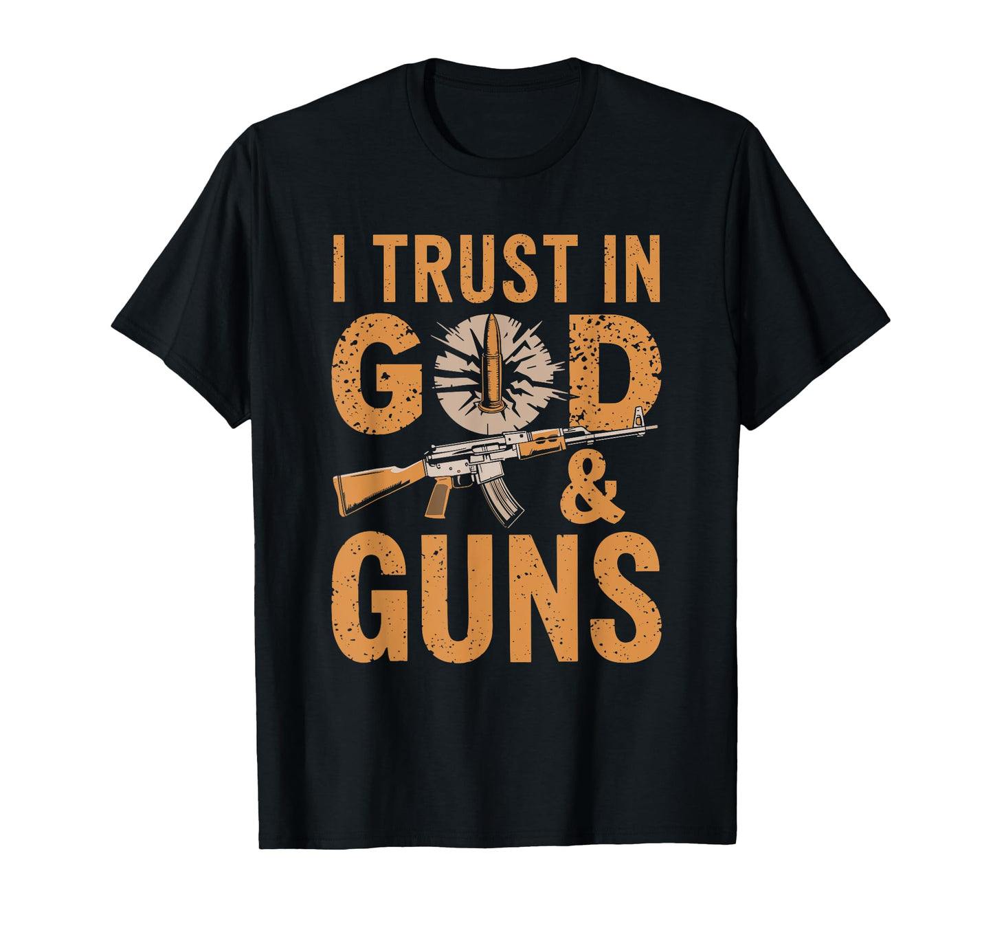 I Trust In God And Guns, Christian Gun Lover Machine Gun T-Shirt