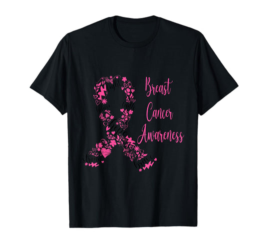 Faith Hope Breast Cancer Aware Pink Ribbon Christian Pajama T-Shirt