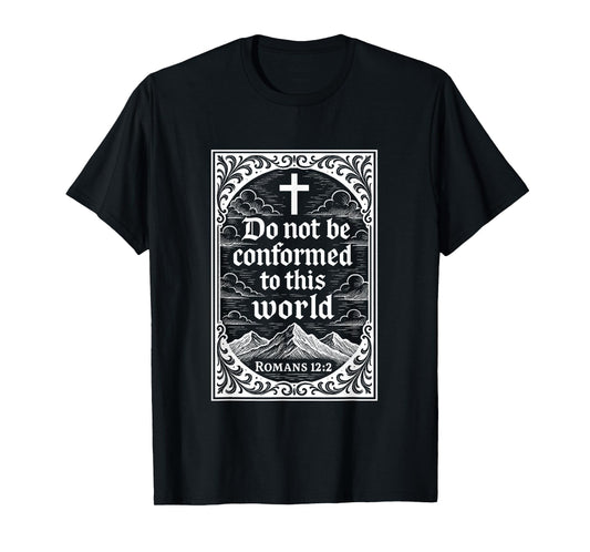 Romans 12:2 Decorative Christian Bible Verse Design T-Shirt