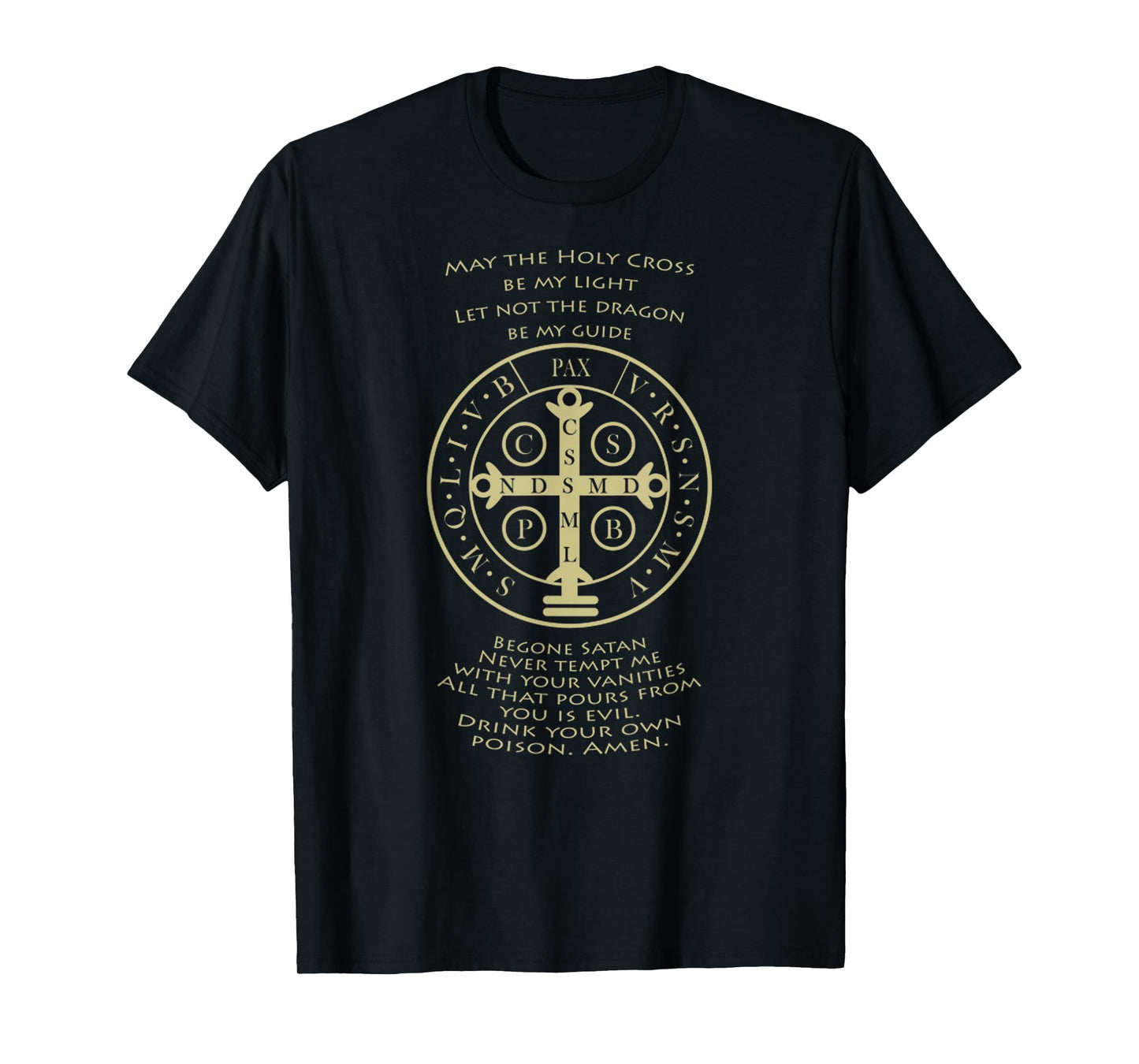 Religious Saint Benedict Medal With Prayer Christian Designs T-Shirt