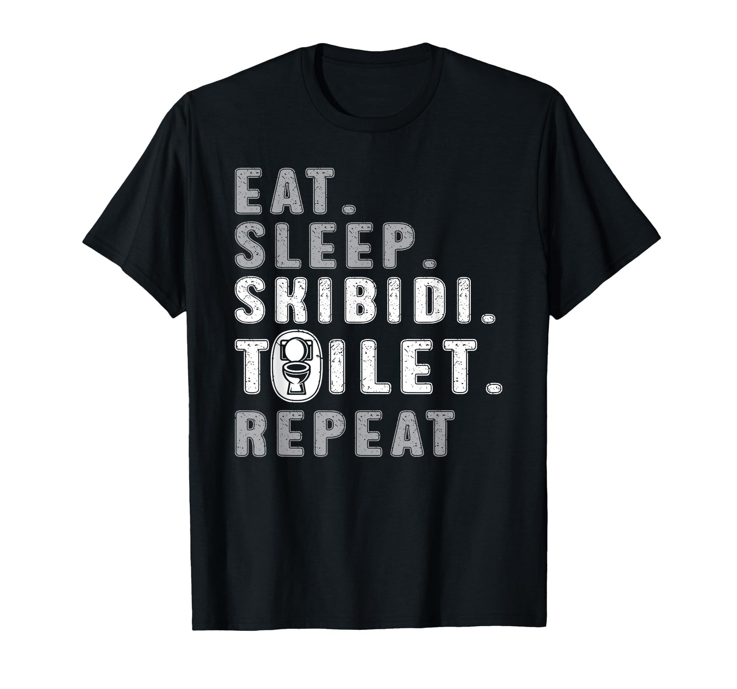 Eat Sleep Skibidi Toilet Repeat Funny Rizz Internet Meme T-Shirt