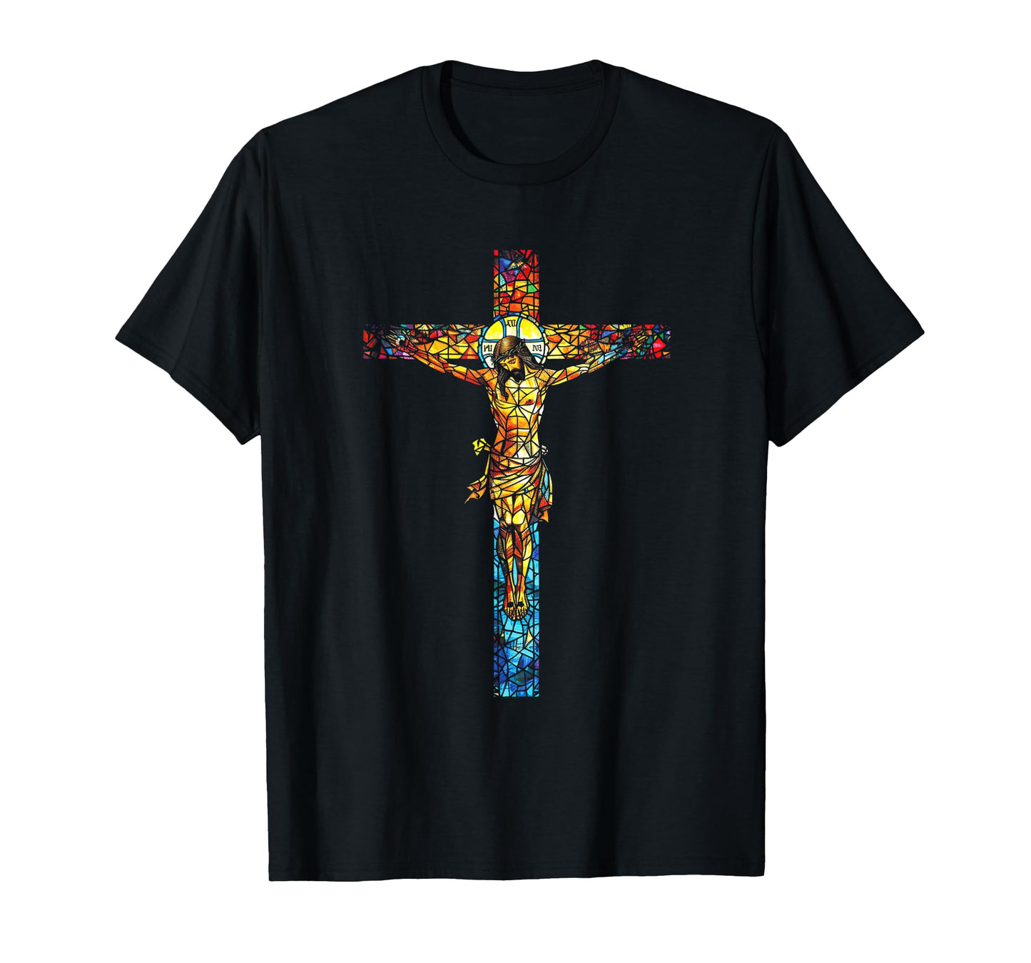 Jesus Cross Christian Stained Glass Christian art T-Shirt
