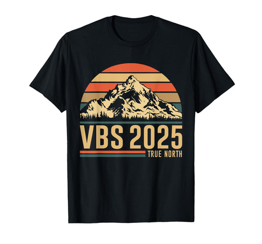 Retro VBS 2025 True North Christian Jesus Summer Camp Hiking T-Shirt