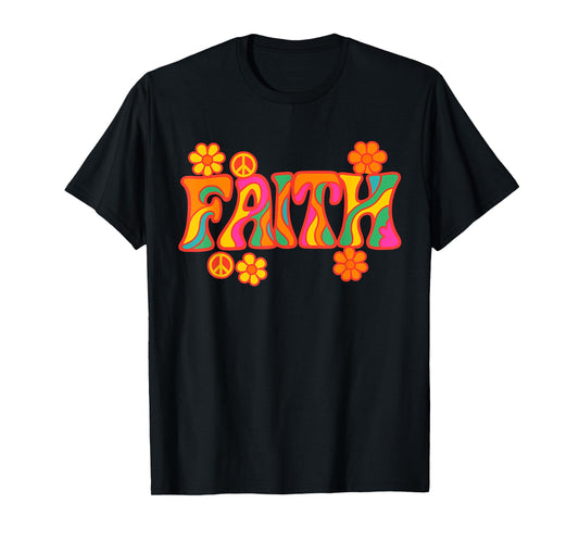 Hippy Faith Retro Psychedelic Design | Spiritual Peace T-Shirt