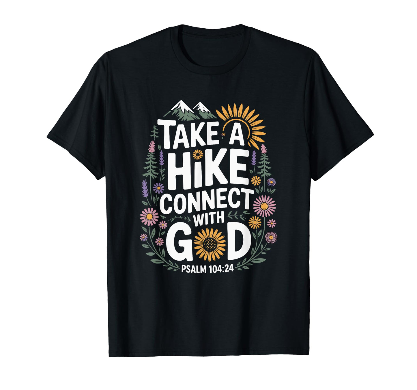 Walk Love Faith Christian Hiking Outdoor Scripture Design T-Shirt
