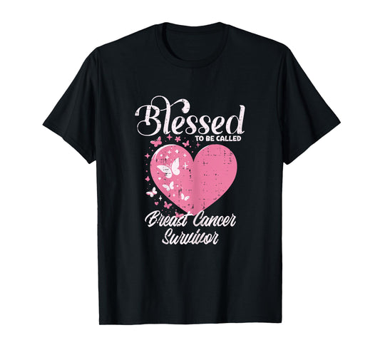 Blessed Breast Cancer Survivor Awareness Christian Women T-Shirt