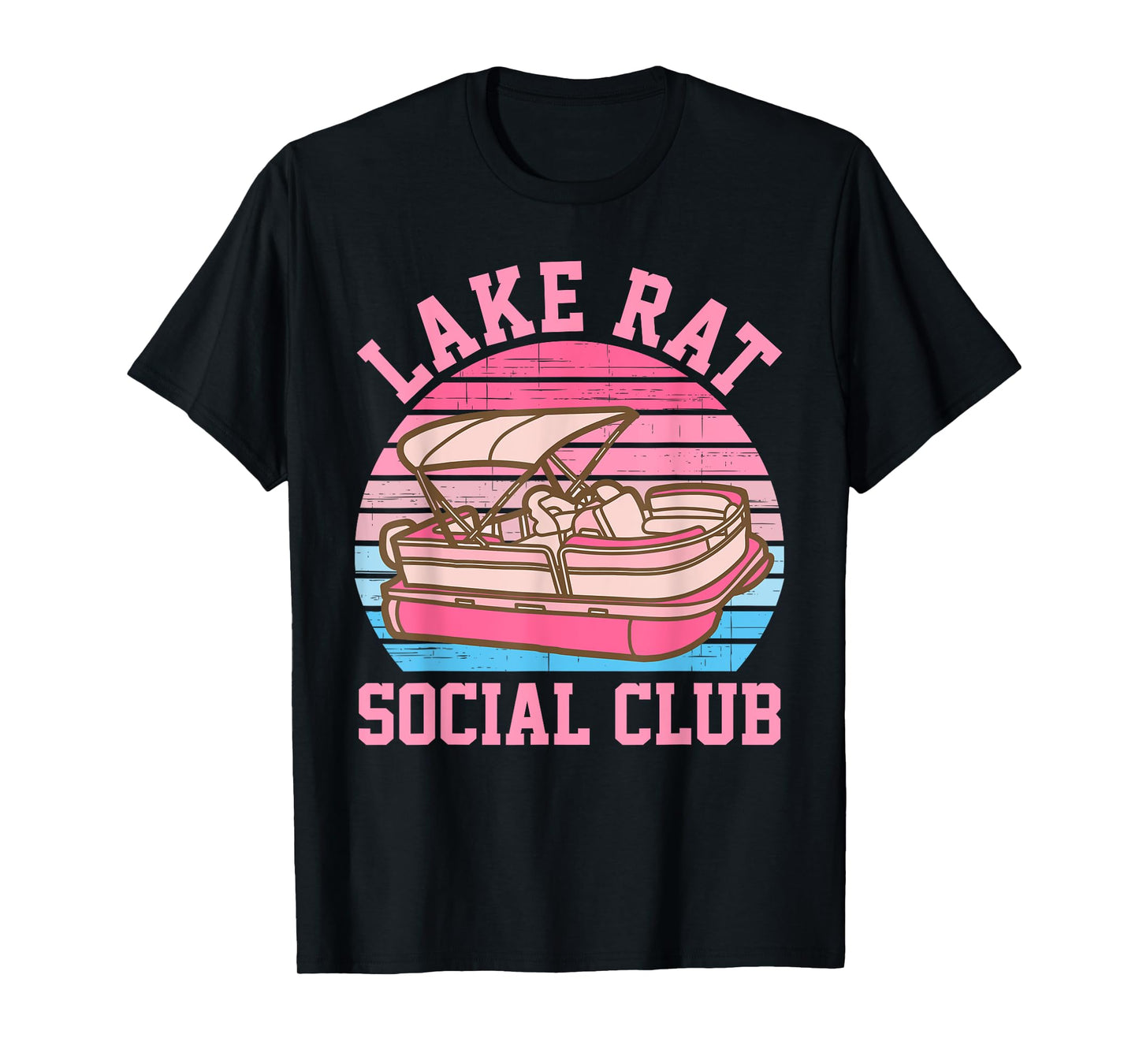 Lake Rat Social Club Boat Vintage Design T-Shirt