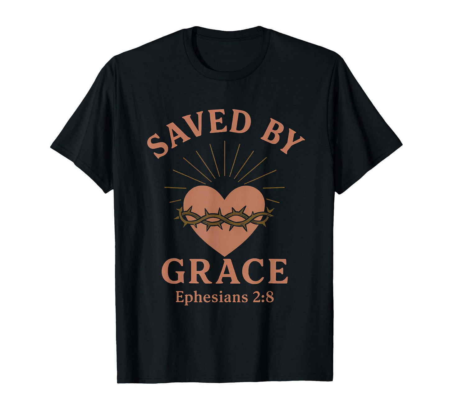 Saved By Grace Ephesians 2:8 Bible Verse Christian T-Shirt