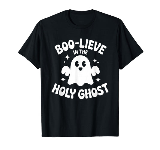 Boo-Lieve in The Holy Ghost Christian Halloween T-Shirt
