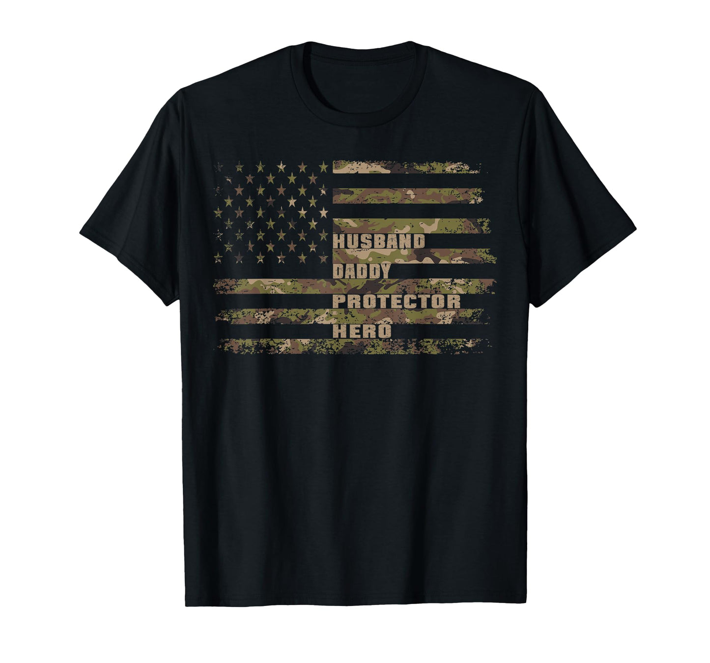 Husband Daddy Protector Hero t shirt Camouflage Fathers Dad T-Shirt