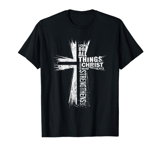 Retro Vintage Cross with Bible verse Philippians 4:13 shirt T-Shirt