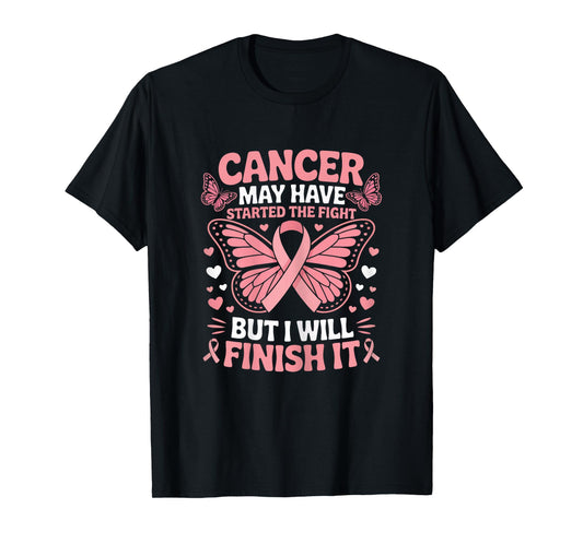Breast Cancer Survivor I Will Finish The Fight Butterfly T-Shirt