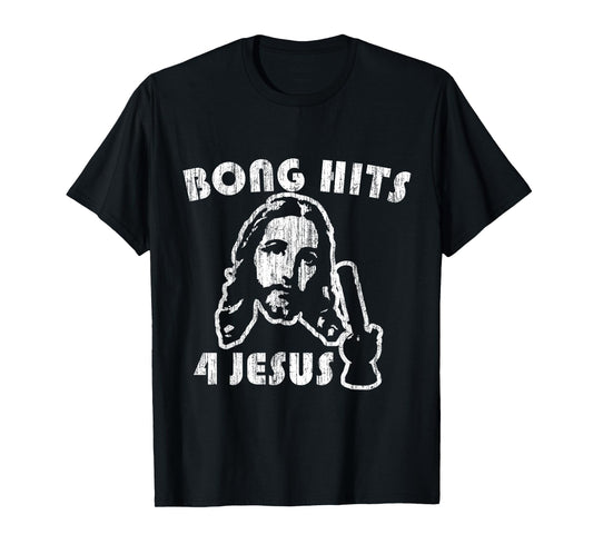 Flippin Sweet Gear Bong Hits 4 Jesus Unisex Adult T-Shirt Black Small