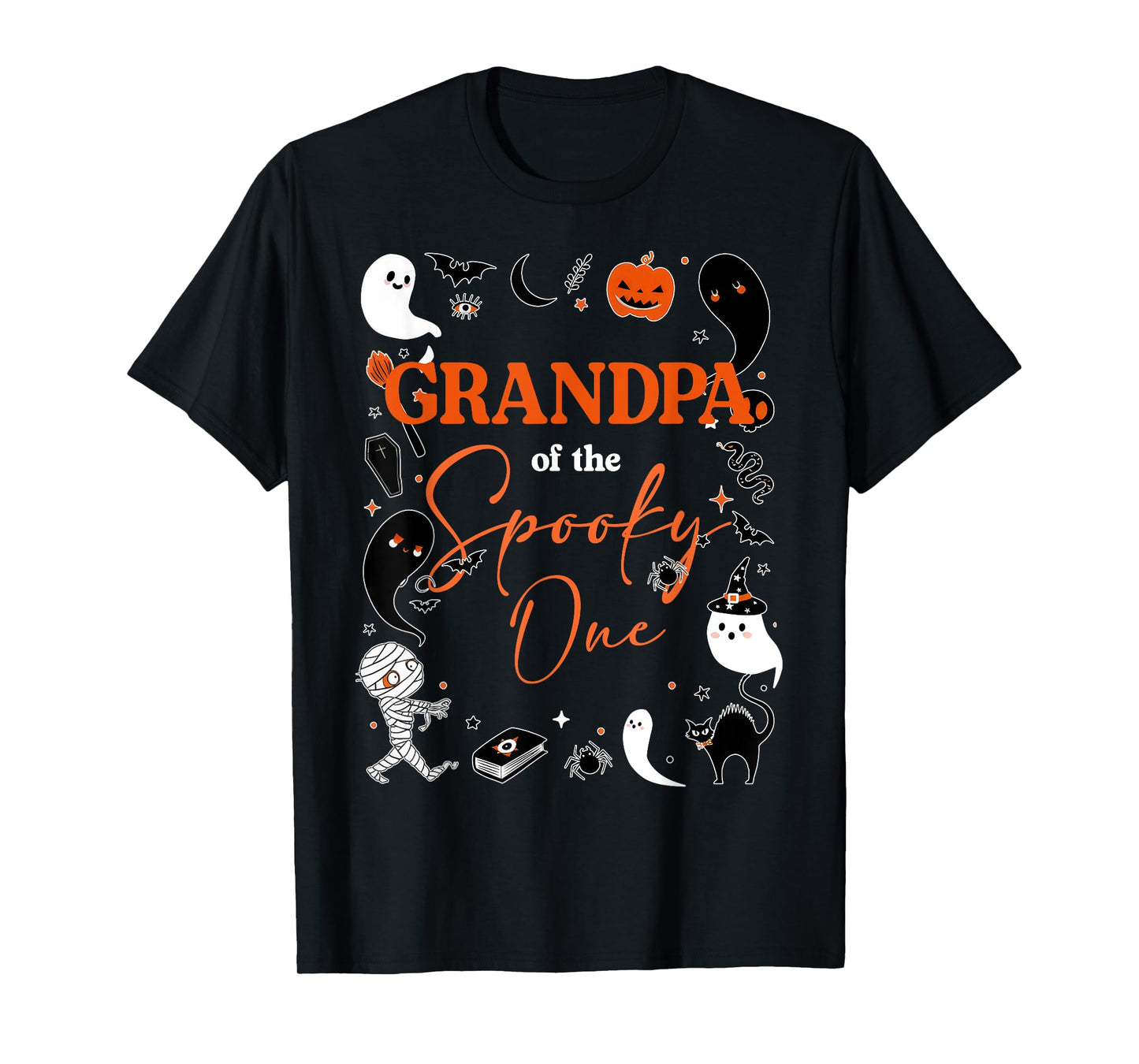 Grandpa of The Spooky One Girl First Birthday Pink Halloween T-Shirt