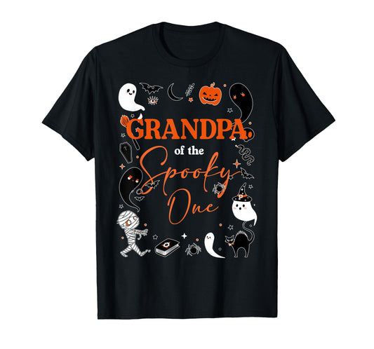 Grandpa of The Spooky One Girl First Birthday Pink Halloween T-Shirt