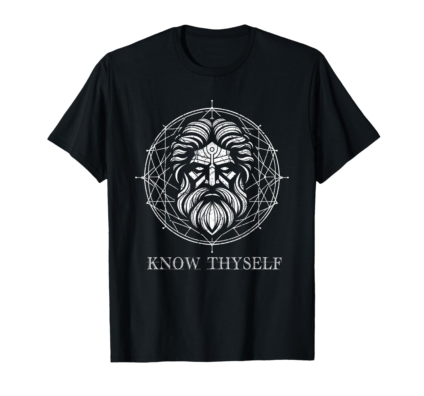 Know Thyself Greek god Titans Mythology, geometrical lines T-Shirt