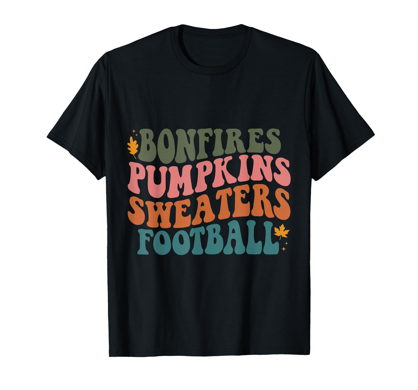 Bonfires Pumpkins Sweaters Football Retro Fall Autumn T-Shirt